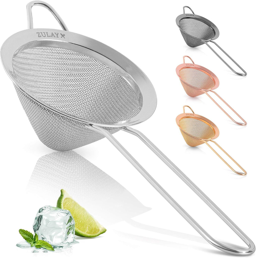 Kitchen 304 Stainless Steel Fine Mesh Strainer For Kitchen - Sieve Sifters For Food, Tea, Rice, Oil, Noodles, Fruits, Vegetables - Rust-Proof, Easy to Clean Drink Strainer (Silver)