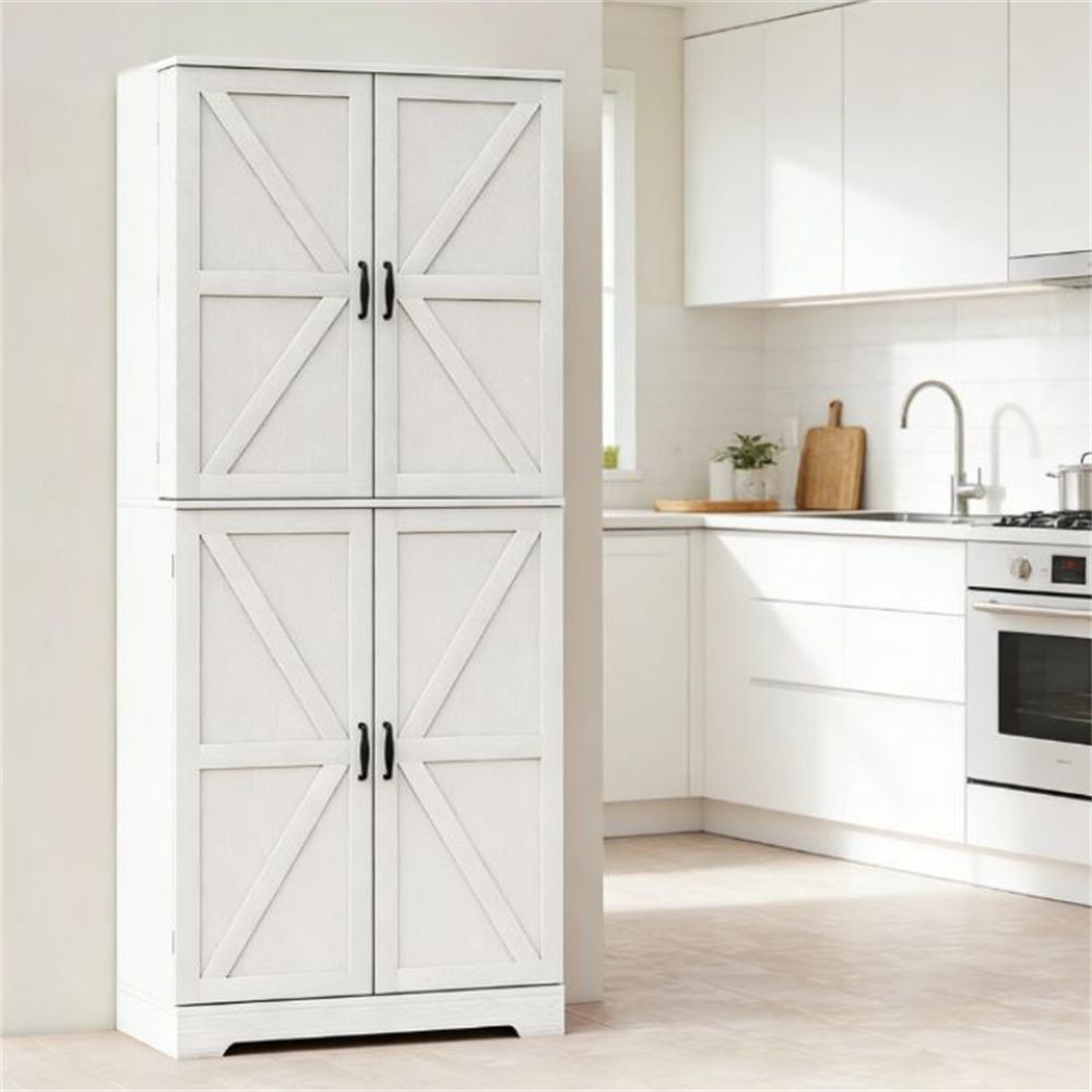 Kitchen pantry, sideboard, cabinet, storage cabinet, white