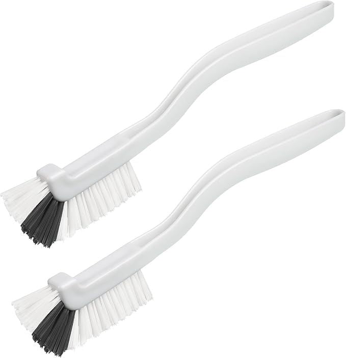 Kitchen Right Angle Scrub Grout Small Cleaning Brush 2 Pack Best Kitchen Gadgets Gifts Stuff for Bottle Bathroom Brushes Household Pot Pan Dishwasher Edge Corners Deep Brush with Stiff Bristles