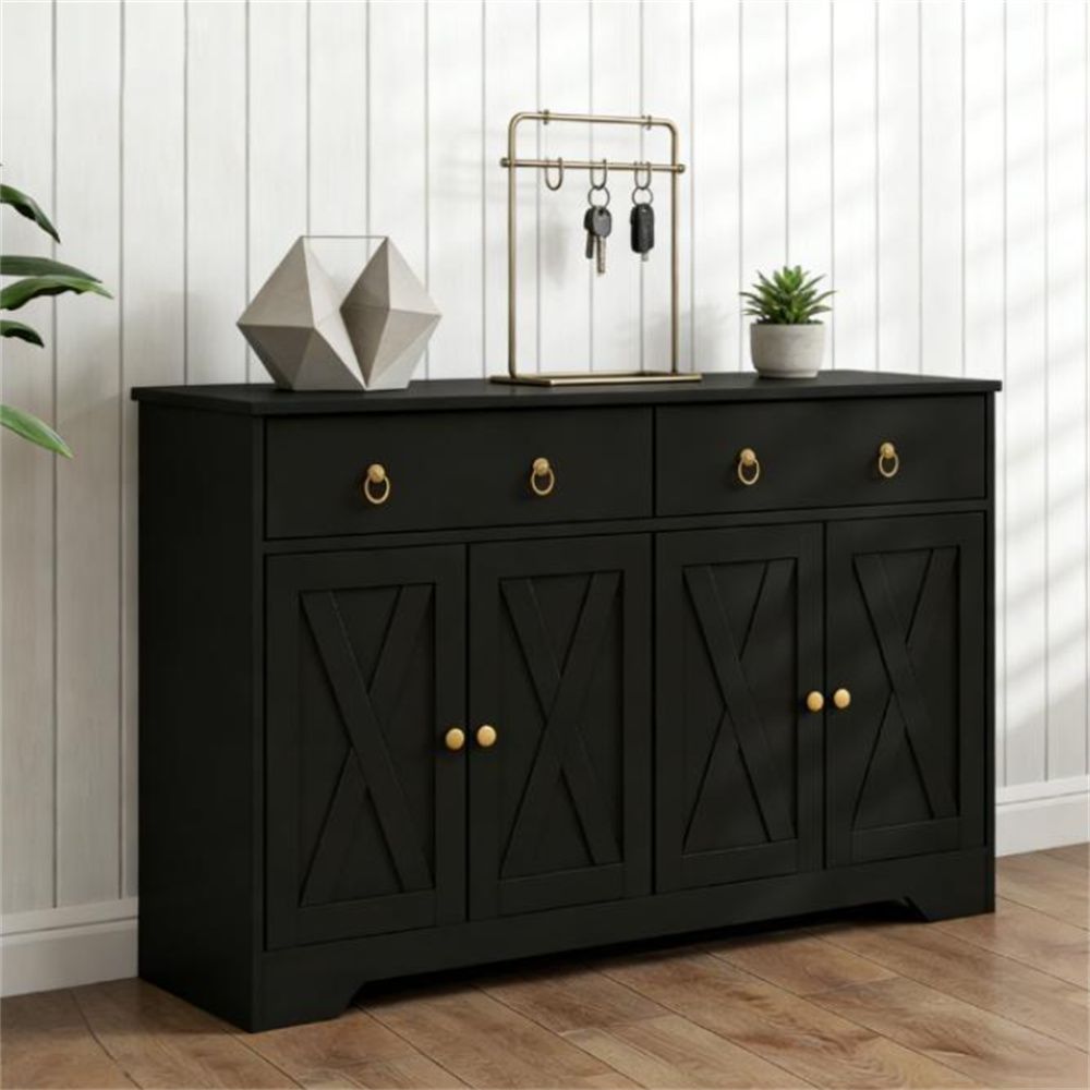 Kitchen storage, buffet cabinet, storage cabinet, cutlery cabinet, black