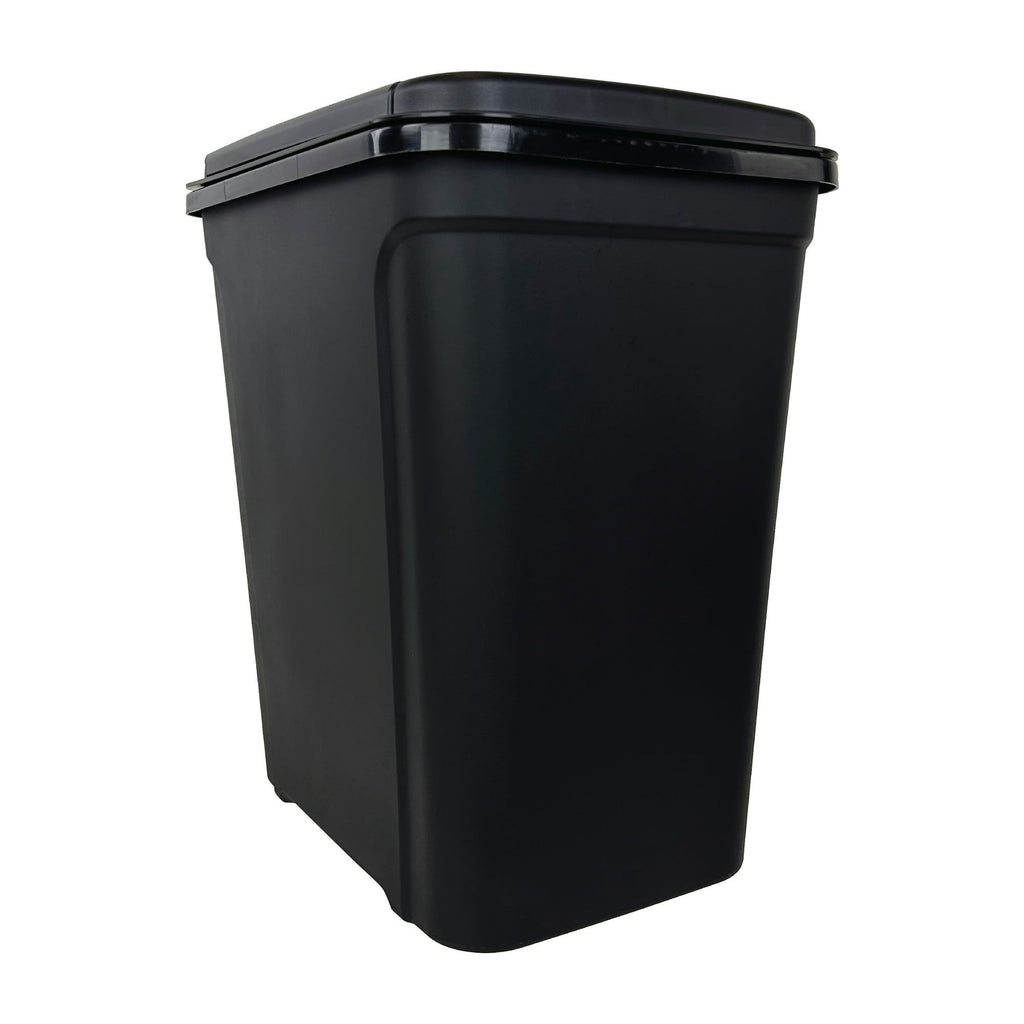 Kitchen Trash, Plastic Touch Top Lid Garbage Bin Black