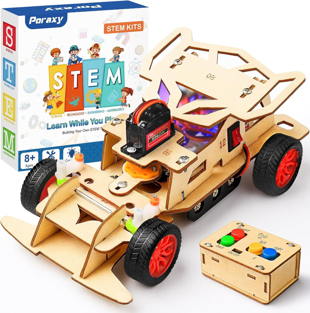 Kits for Kids 8-10, STEM Toys for Boys Ages 8-13, Remote Control Car, Wooden 3D Puzzles 8-12 Science Projects Building Model, Birthday Gifts for 8 9 10 11 12 13 14 Year Old Teen Boys Girls