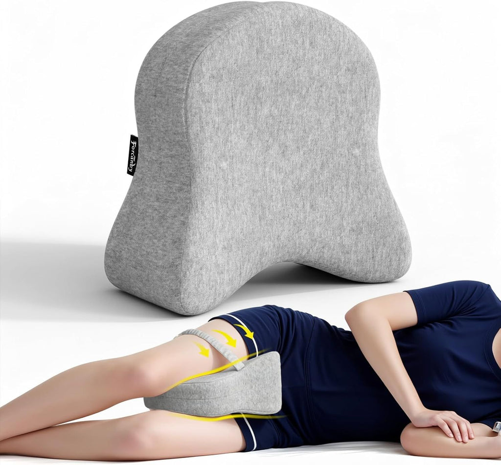 Knee Pillow for Side Sleepers - Smooth Spine Alignment Pillow, Memory Foam Knee Pillows for Back Hip Pain, Spine Aligning, Sciatica, Surgery Recovery, Pregnancy