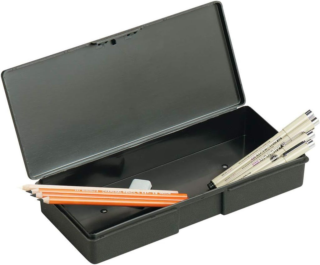 KV501 Pencil Marker Box - Small Organizer for Pens, Pencils, Markers, Brushes, etc., Black