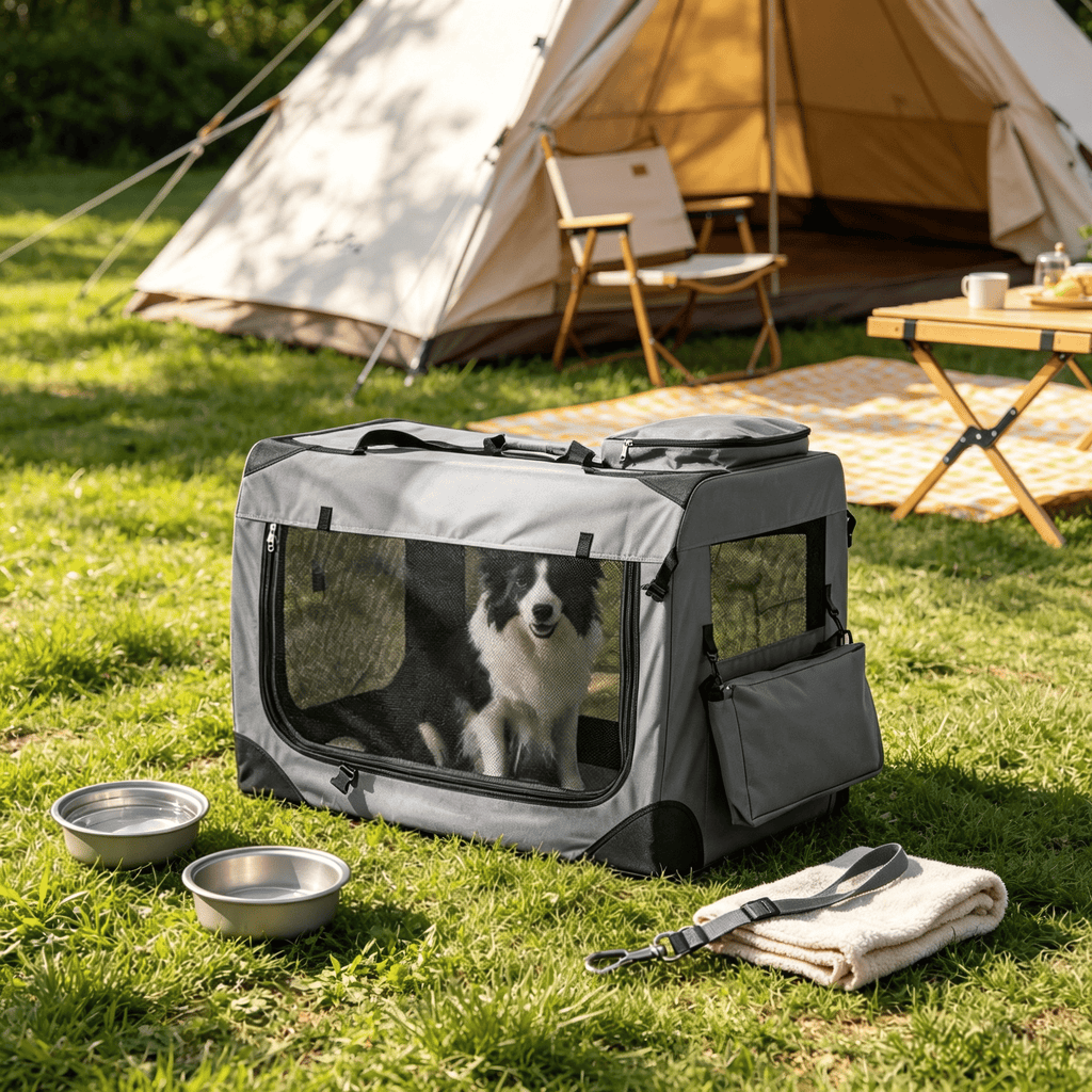 L Collapsible Soft Dog Crate  with Mesh Windows And 3 Doors Travel Crates for Small Medium Large Dogs Pet Carrier