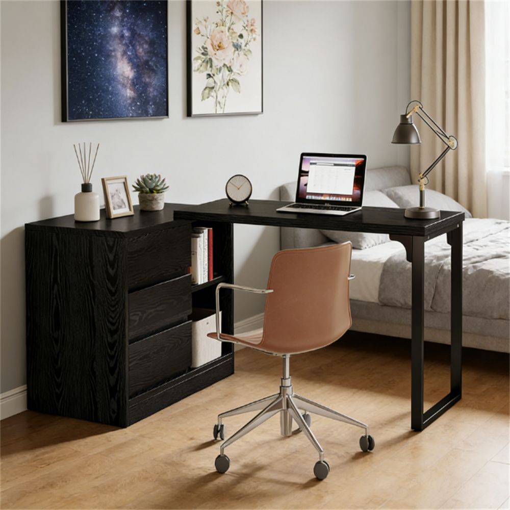 L-shaped computer desk, corner desk, office desk, writing desk, with storage space, suitable for small spaces