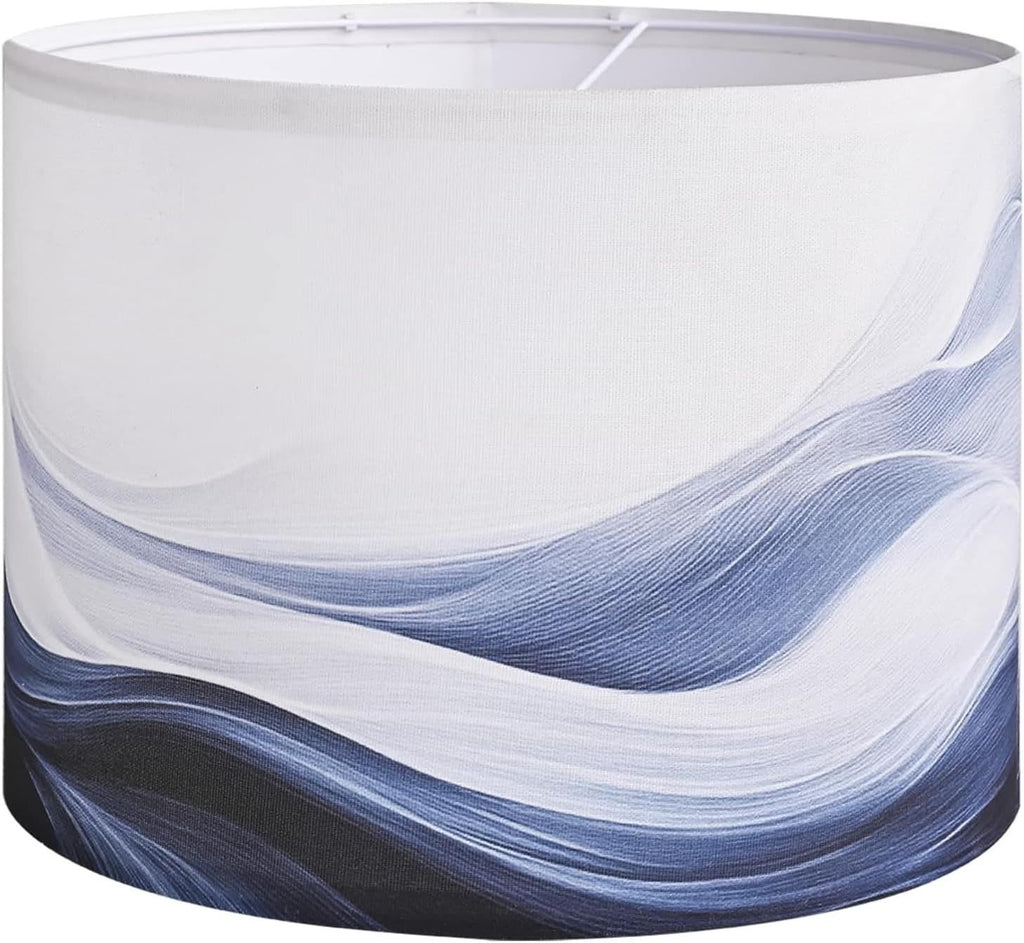 Lamp Shades for Table Lamps, 13x13x10in Fabric Blue Lamps Shades with Waves and Oceans