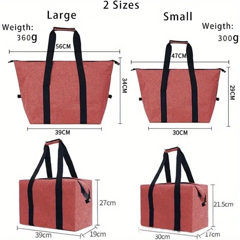 Large Cooling Bag, 5.28gal Foldable Shopping Bag