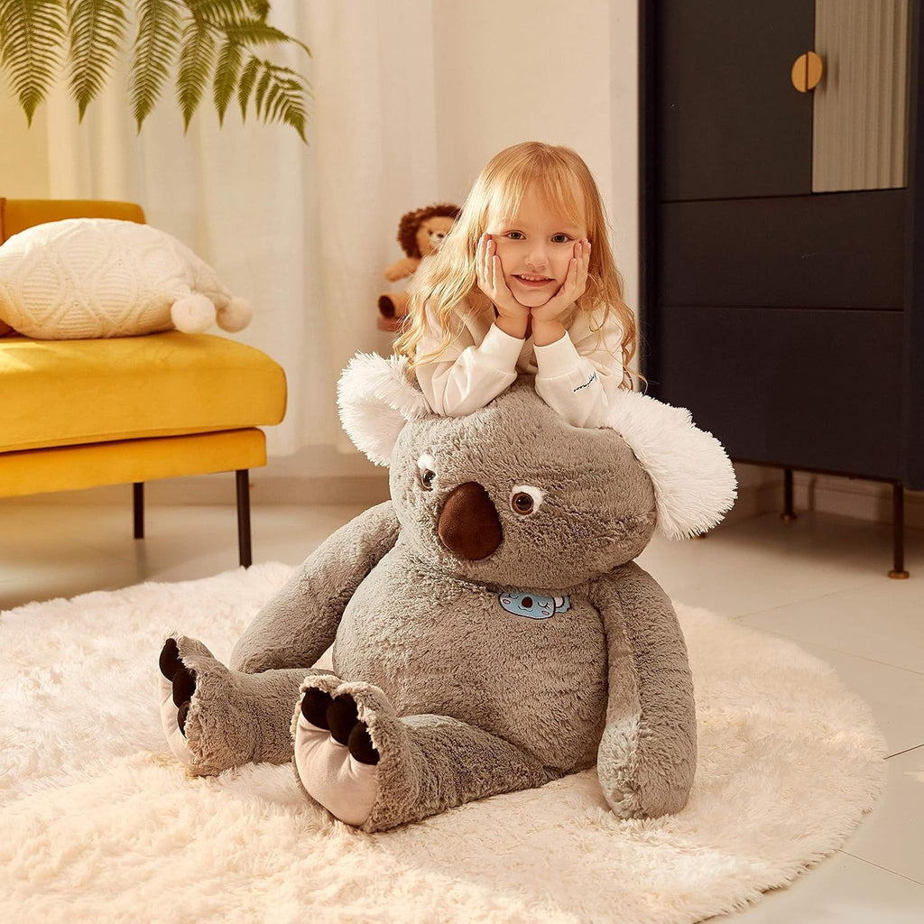 Large Koala Stuffed Animal Giant Soft Plush Toy,Cute Huge Jumbo Kawaii Fluffy Plushy Big Size Fat Plushie,Gifts for Kids (Gray, 30 inches)