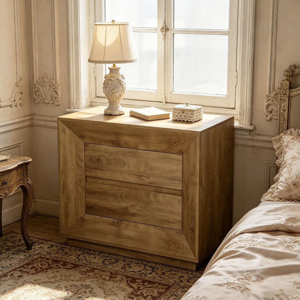 Large Nightstand 35.43" Wide Bedside Table with Drawers for Bedroom Furniture And Decor