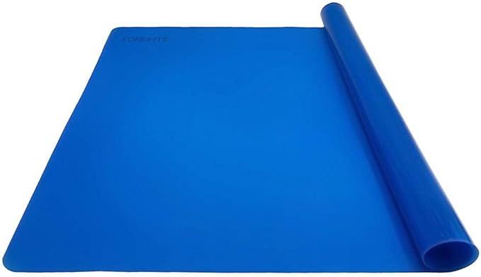 Large Silicone Counter Mat 19.68x15.74 inch Multipurpose Table Placemat Countertop Protector Baking Pastry Mat Nonstick, Nonskid and Heat Resistent (Large, Blue)