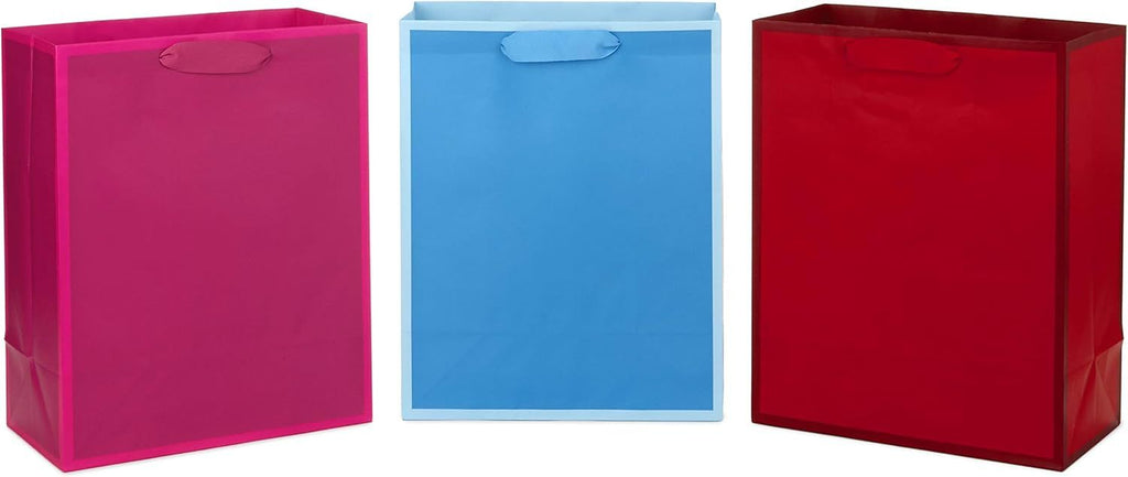 Large Solid Color Gift Bags for Birthdays, Baby Showers, Holidays, and More