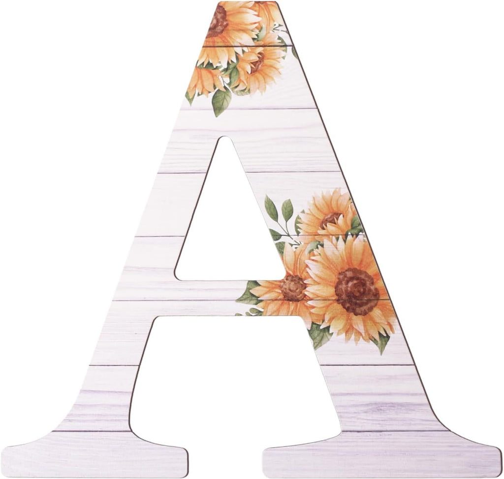 Large Wooden Letters 12 Inch Rustic Wooden Letters A for Wall Decor Home Wood Letters Sunflower Big Wood Wall Letters Decor for Living Room Bedroom Party Wedding Housewarming