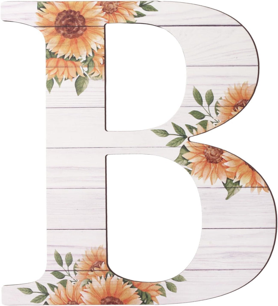 Large Wooden Letters 12 Inch Rustic Wooden Letters B for Wall Decor Home Wood Letters Sunflower Big Wood Wall Letters Decor for Living Room Bedroom Party Wedding Housewarming