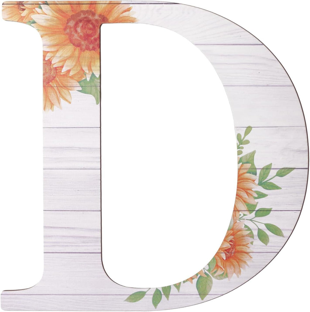 Large Wooden Letters 12 Inch Rustic Wooden Letters D for Wall Decor Home Wood Letters Sunflower Big Wood Wall Letters Decor for Living Room Bedroom Party Wedding Housewarming