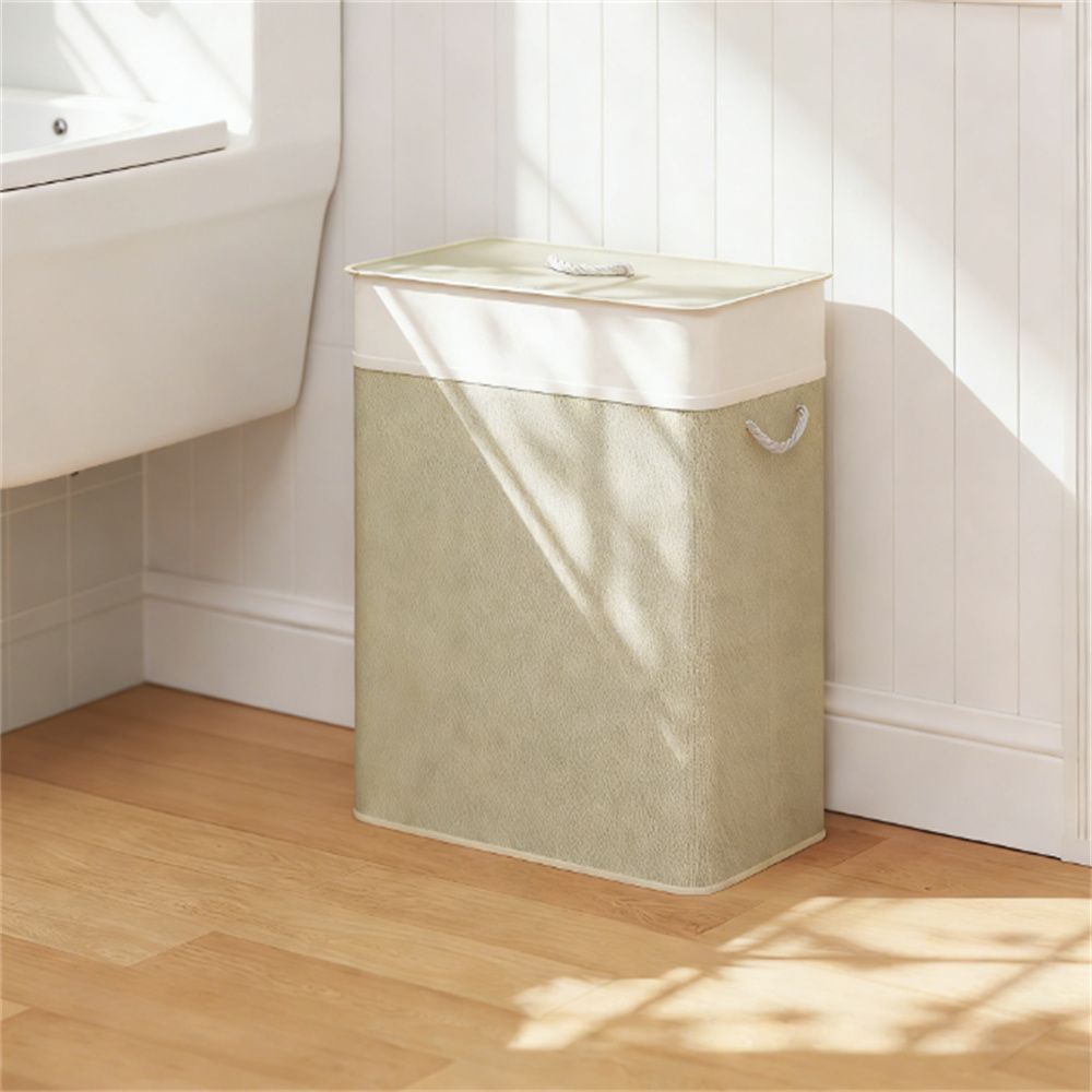 Laundry basket, bamboo laundry basket, natural