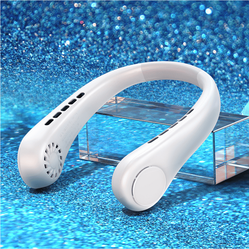 Lazy Mute Outdoor Sports USB Folding Leafless Hanging Neck Electric Fan