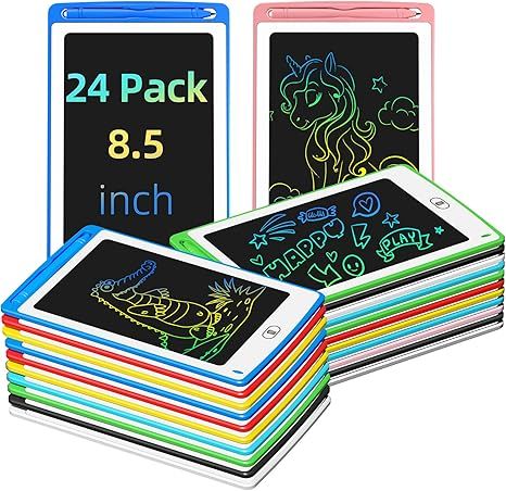 LCD Writing Tablet for Kids, 8.5 Inch Colorful Doodle Board Drawing Tablet, Educational Learning Toys Birthday Gifts for Boys Girls Age 3 4 5 6 7 8 (24 Pack)