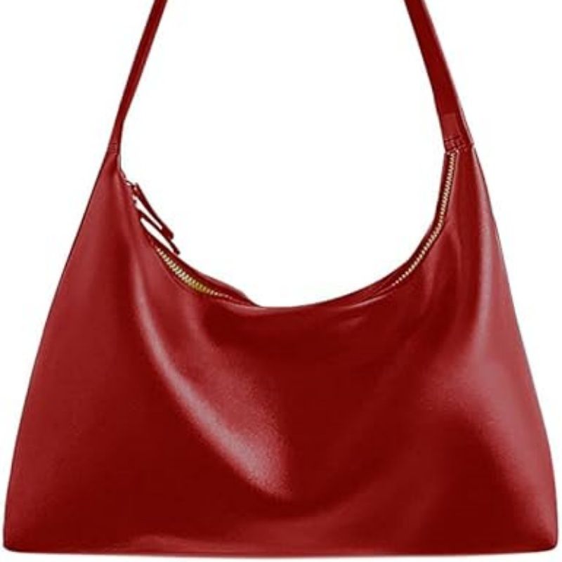 Leather Hobo Bags for Women Small Soft Shoulder Purse Slouchy Tote Handbags with Double Zipper Design 2025