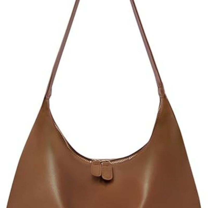Leather Hobo Bags for Women Small Soft Shoulder Purse Slouchy Tote Handbags with Double Zipper Design 2025