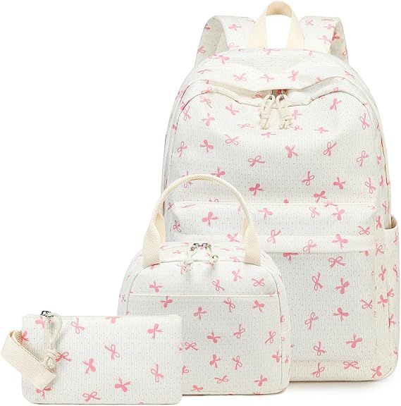 LEDAOU Backpack for Girls School Bag Kids Bookbag Teen Backpack Set Daypack with Lunch Bag and Pencil Case