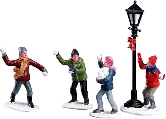 Lemax Christmas Village Snowball Fight! Set