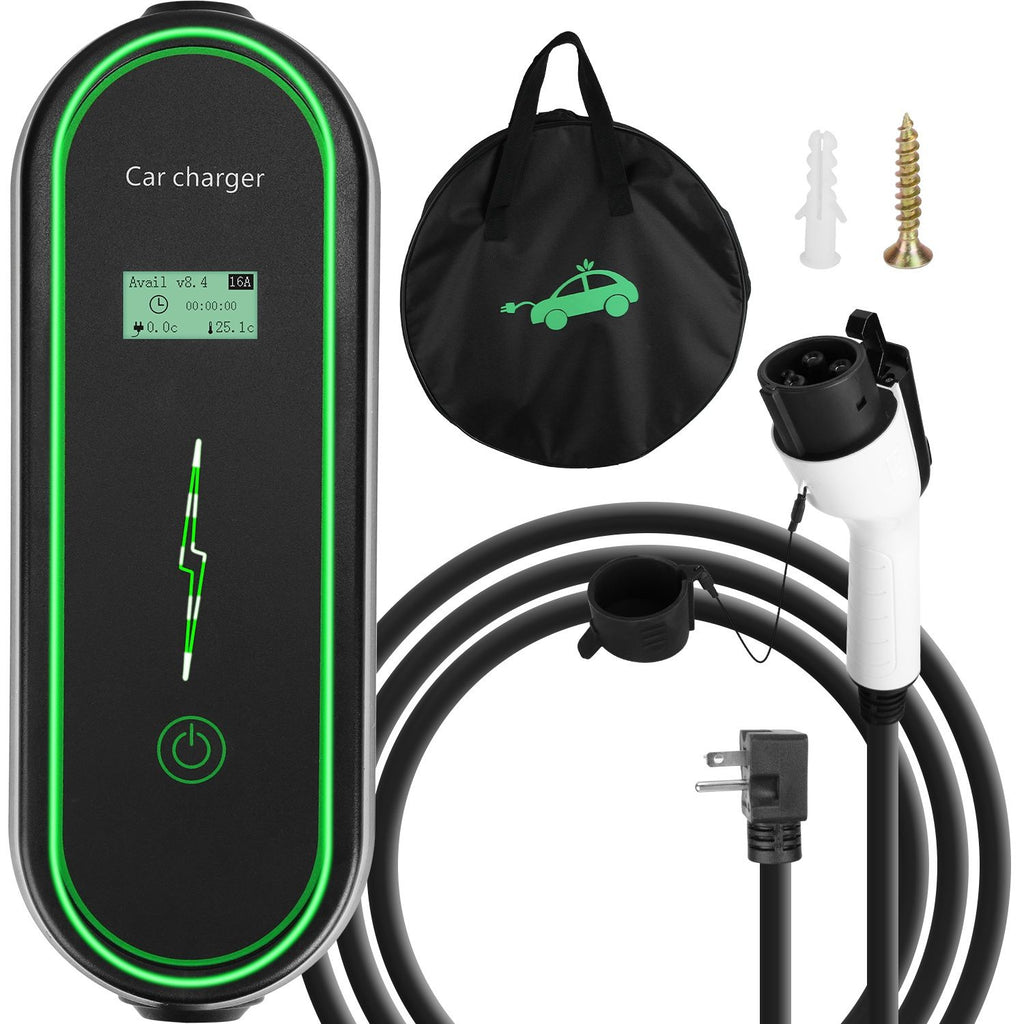 Level2 EV Charger Portable Electric Vehicle Charging Station with NEMA 6-20P Plug Carry Bag Fit For All J1772 EV and Hybrid Vehicles for Home and Outdoor