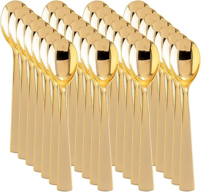 Liacere 360 Pieces Clear Plastic Spoons - Heavyweight Disposable Spoons-6.7inch Heavy Duty clear Cutlery - Plastic Utensils - Perfect for Chrismas Parties and Restaurants for Spring