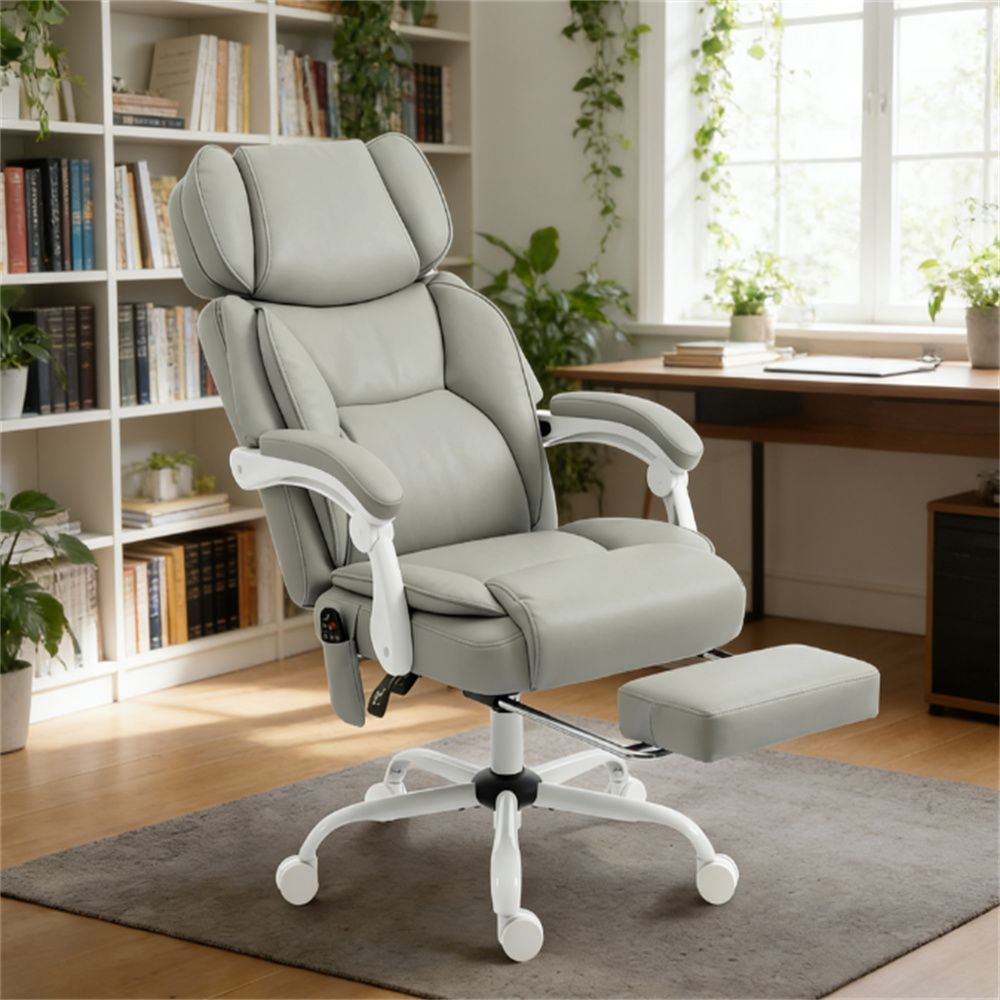Light gray massage chair, office chair, computer chair