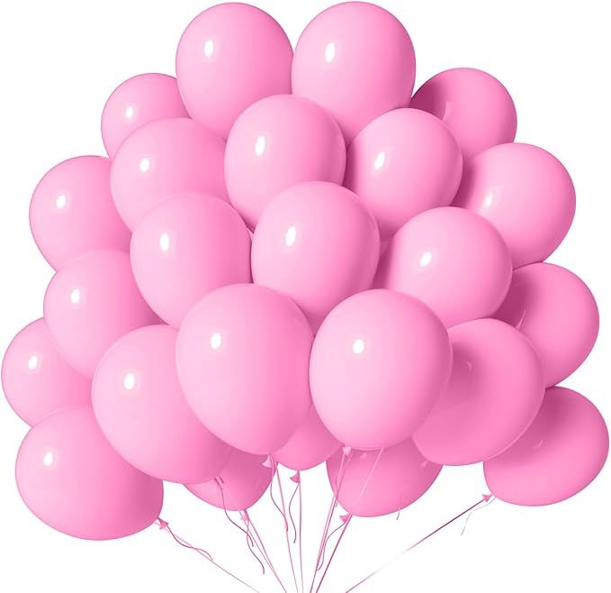 Light Pink Balloons 100 Pack 12 Inch Pastel Pink Latex Helium Balloons for Wedding Birthday Baby Shower Gender Reveal Birthday Party Decoration