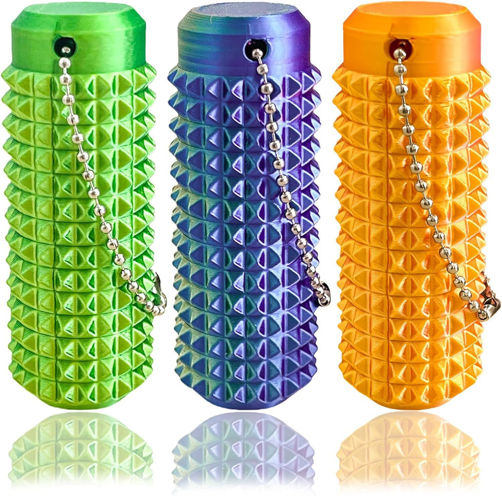 Little Ouchies Fidget, Pocket Fidget Toy for Adults, Pain Stim Fidget, 3D Printed Venting Key Pendant, 3pcs Spiky Grippie Stim Keychain for Anxiety Relief Positive, Novelty Gifts for Friends