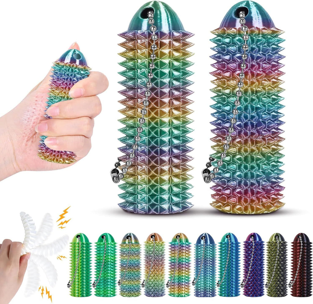 Little Ouchies Pain Fidget - Portable Stim Tool, Fidget Toy for Adults, Pain Stim Fidget, 3D Printed Spiky Grippie Stim Keychain for Anxiety Relief, Novelty Gifts