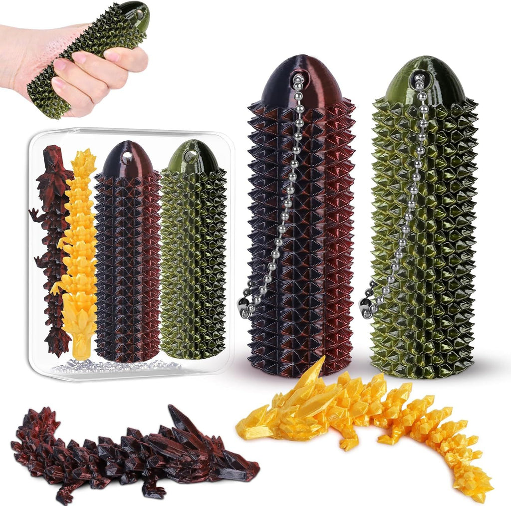 Little Ouchies Pain Fidget - Portable Stim Tool, Fidget Toy for Adults, Pain Stim Fidget, 3D Printed Spiky Grippie Stim Keychain for Anxiety Relief, Novelty Gifts