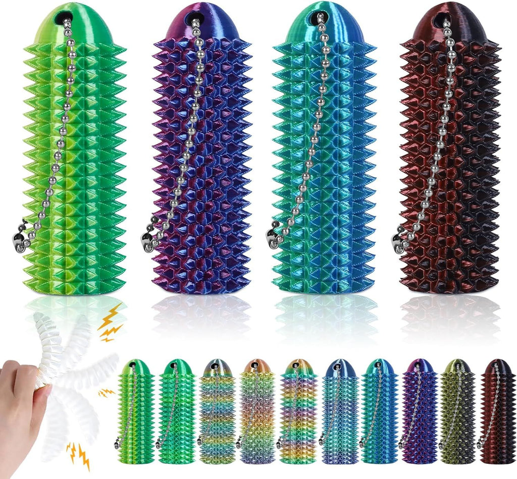 Little Ouchies Pain Fidget - Portable Stim Tool, Fidget Toy for Adults, Pain Stim Fidget, 3D Printed Spiky Grippie Stim Keychain for Anxiety Relief, Novelty Gifts