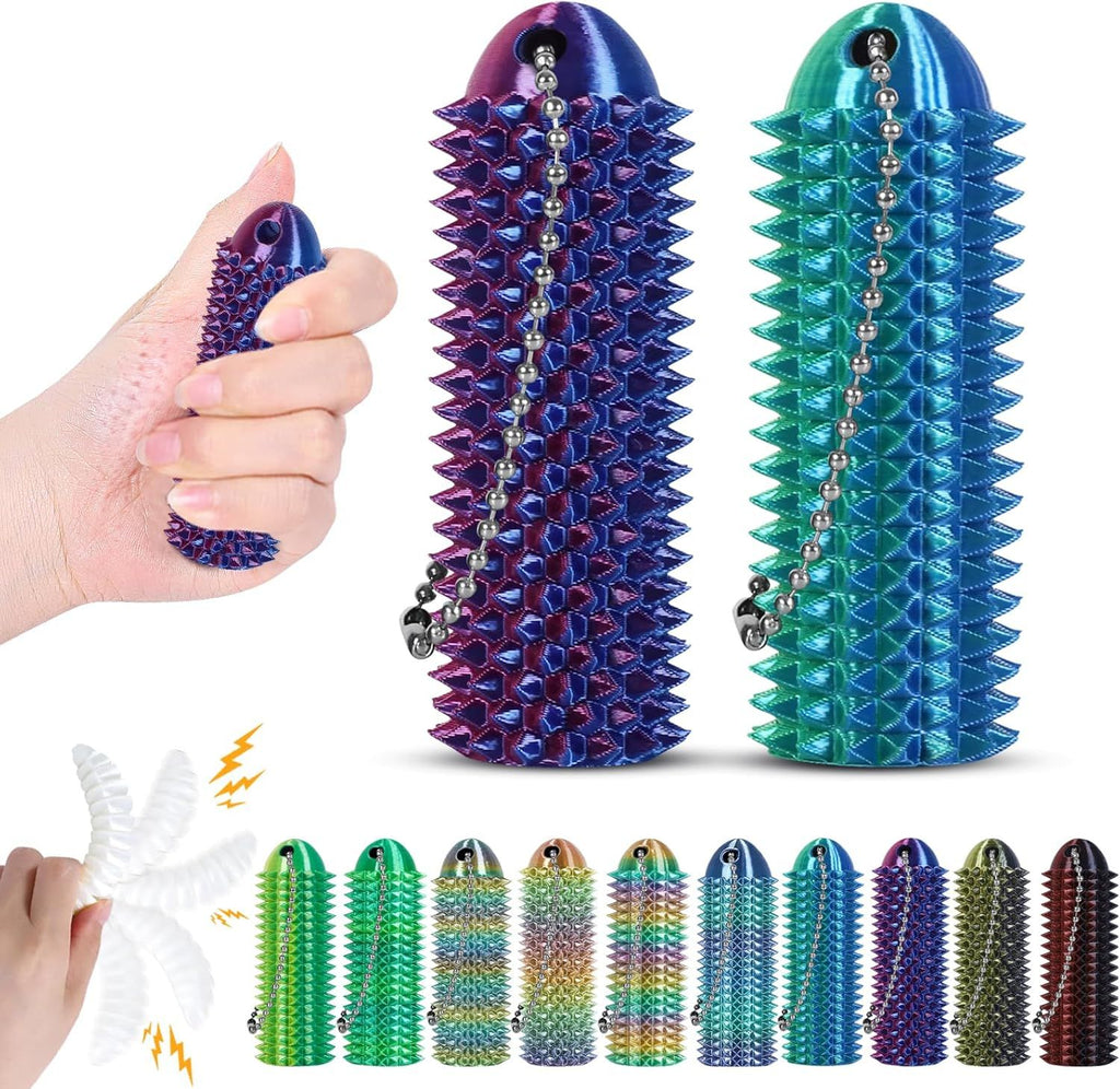 Little Ouchies Pain Fidget - Portable Stim Tool, Fidget Toy for Adults, Pain Stim Fidget, 3D Printed Spiky Grippie Stim Keychain for Anxiety Relief, Novelty Gifts