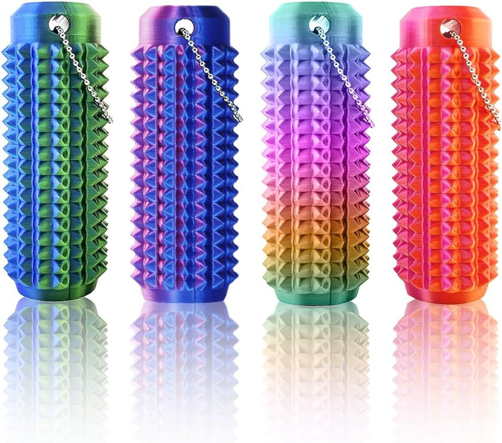 Little Ouchies Pain Fidget (4PCS), Pain Stim Fidget Toy for Adults & Teens, 3D Printed Spiky Grippie Stim Keychain, Sensory Toy for Stress Relief & Focus, Office Workers Novelty Gifts for Men