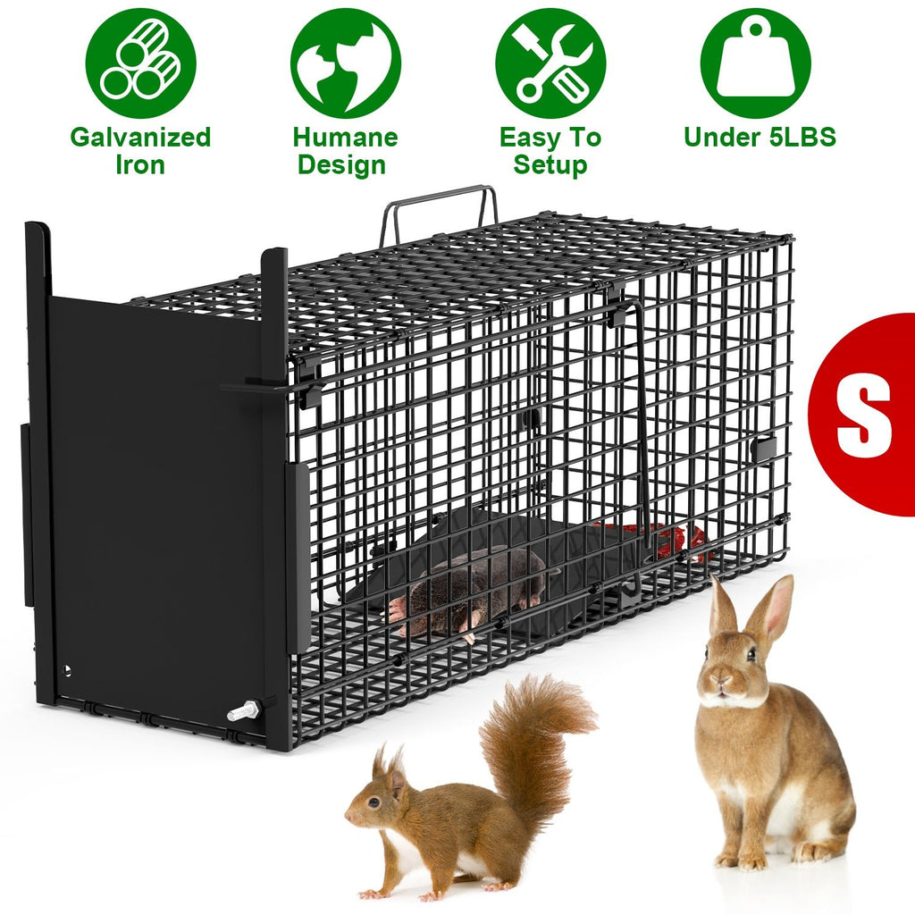 Live Animal Cage Trap For Animals Under Easy To Setup Humane Galvanized Iron Trap Cage For Raccoons Armadillos Groundhogs Muskrats Opossums Skunks