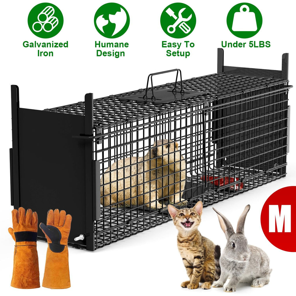 Live Animal Cage Trap For Animals Under Easy To Setup Humane Galvanized Iron Trap Cage For Raccoons Armadillos Groundhogs Muskrats Opossums Skunks