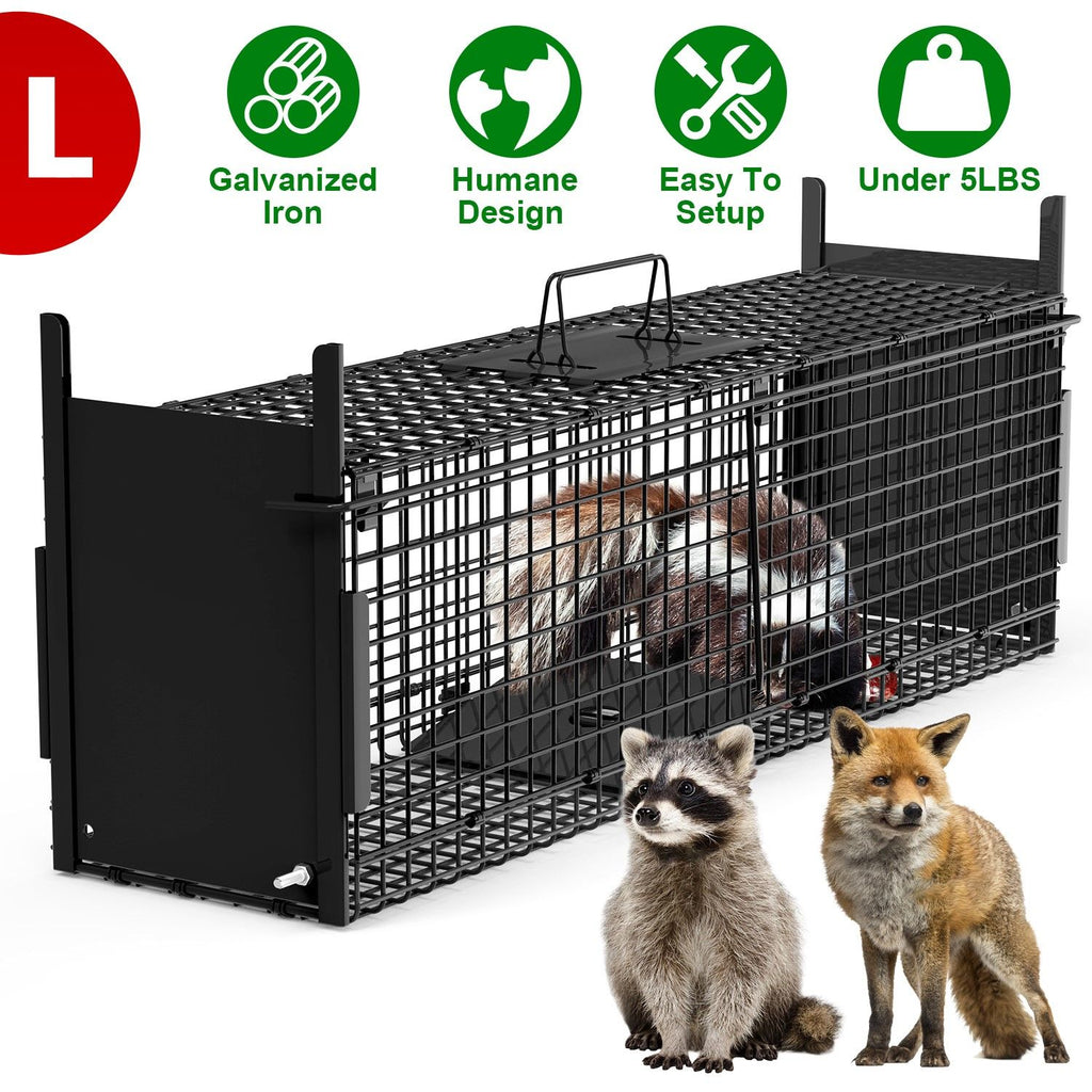 Live Animal Cage Trap For Animals Under Easy To Setup Humane Galvanized Iron Trap Cage For Raccoons Armadillos Groundhogs Muskrats Opossums Skunks