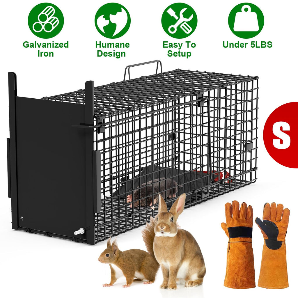 Live Animal Cage Trap For Animals Under Easy To Setup Humane Galvanized Iron Trap Cage For Raccoons Armadillos Groundhogs Muskrats Opossums Skunks