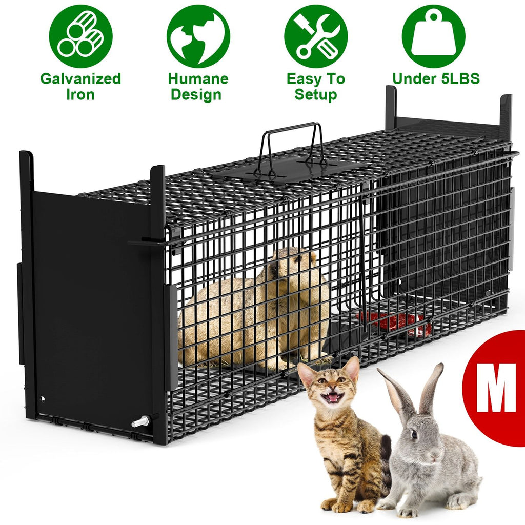 Live Animal Cage Trap For Animals Under Easy To Setup Humane Galvanized Iron Trap Cage For Raccoons Armadillos Groundhogs Muskrats Opossums Skunks