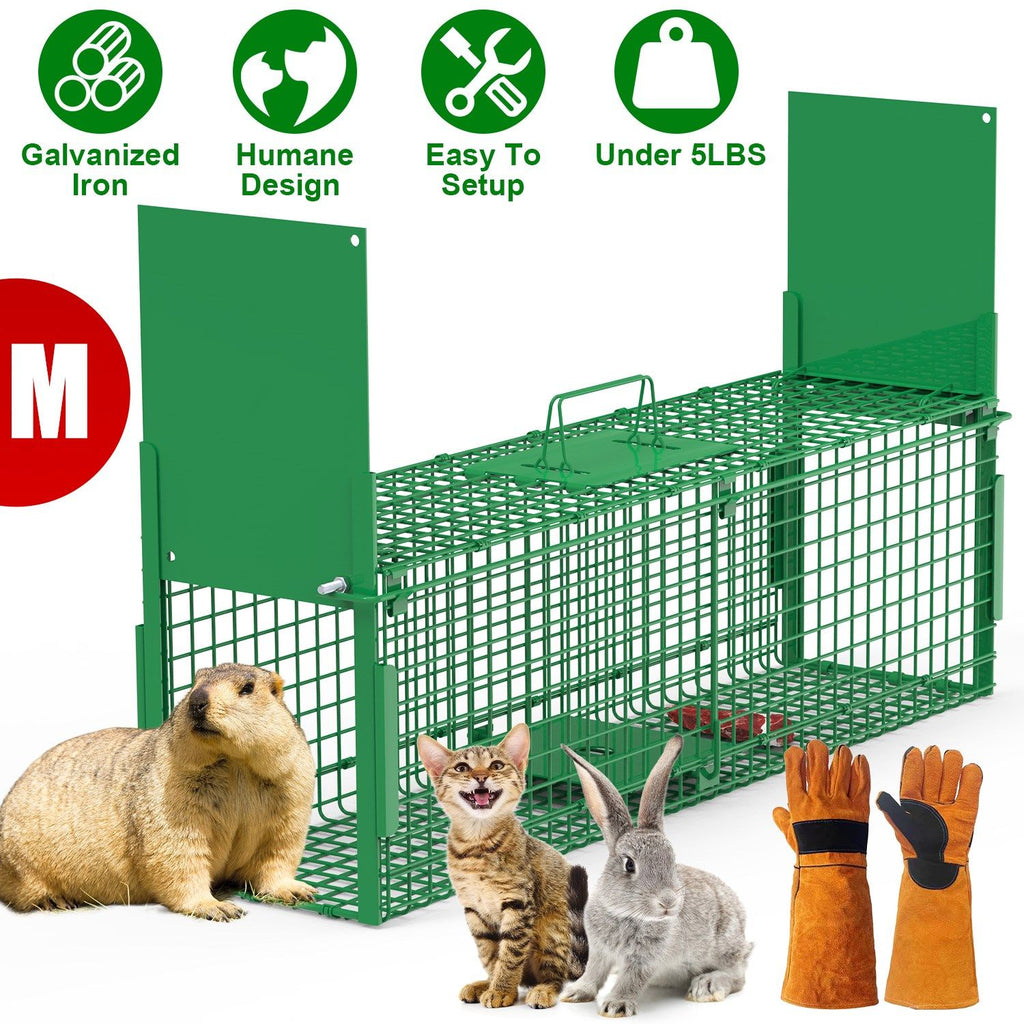 Live Animal Cage Trap For Animals Under Easy To Setup Humane Galvanized Iron Trap Cage For Raccoons Armadillos Groundhogs Muskrats Opossums Skunks