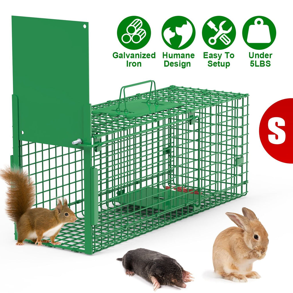 Live Animal Cage Trap For Animals Under Easy To Setup Humane Galvanized Iron Trap Cage For Raccoons Armadillos Groundhogs Muskrats Opossums Skunks