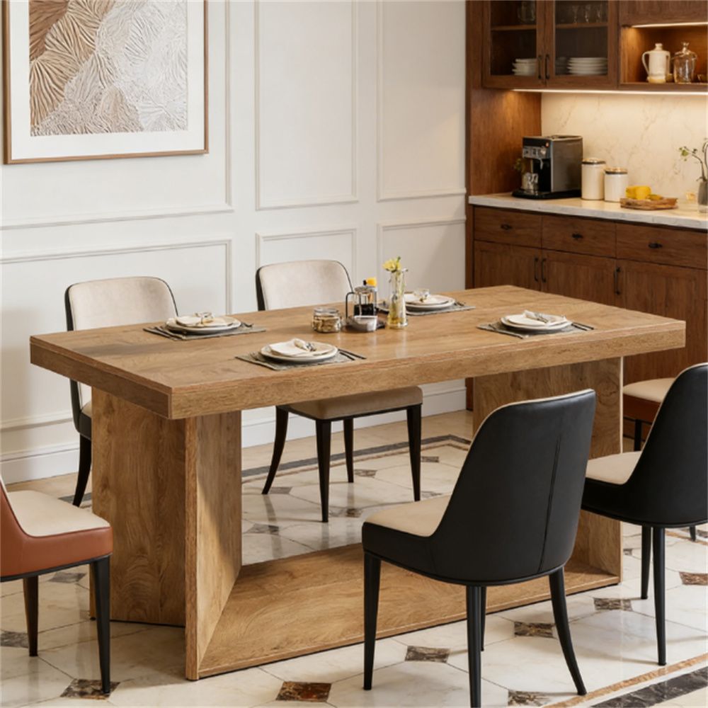 Living room dining table, kitchen dining table, farmhouse style dining table, rectangular dining table
