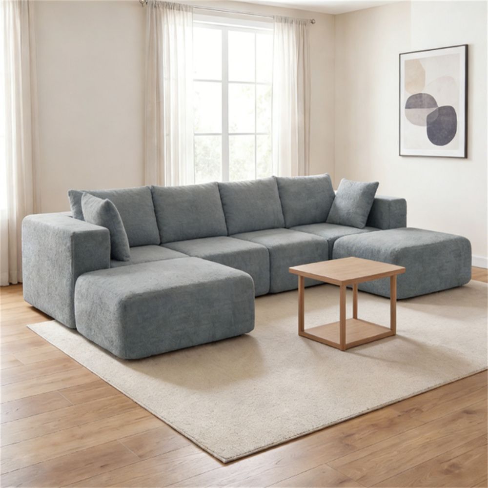 Living room sofa, combination sofa, lazy sofa, dark gray