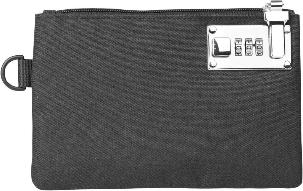 Lockable Money Bag - 5x8 Inches Durable Nylon Locking Bank Bag Coin Purse for Cash, Jewelry, Passports, Medicine, Credit Cards and Valuable Storage Cash Bag (Black)