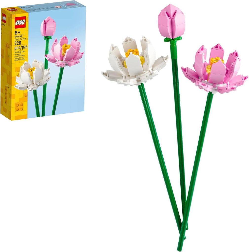 Lotus Flower - Building Toy for Kids, Girls & Boys, Ages 8+ - Artificial Lotus Flowers for Home Decor & Display - Creative Gift Idea for Her & Him - 40647