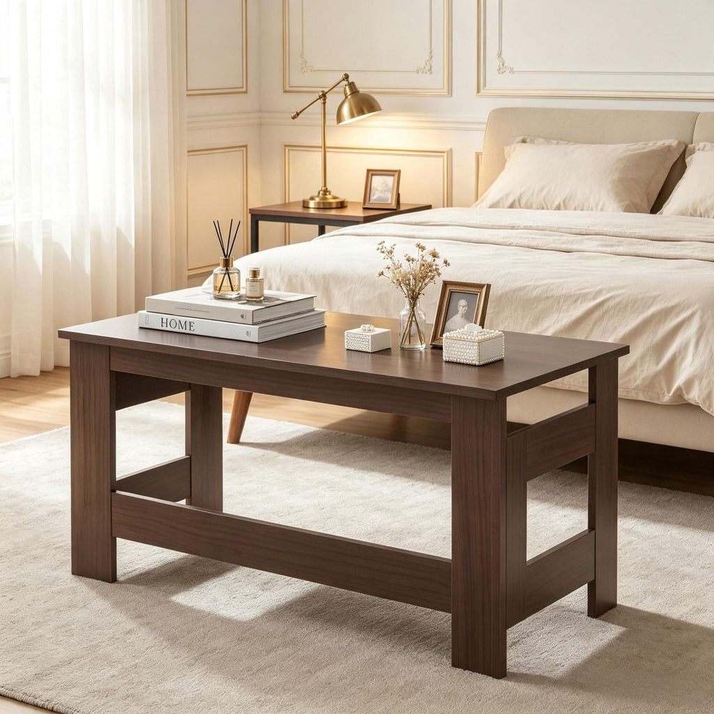 Low Floor Table Portable with Foldable Legs for Living Room - Compact Space-Saving Coffee Table