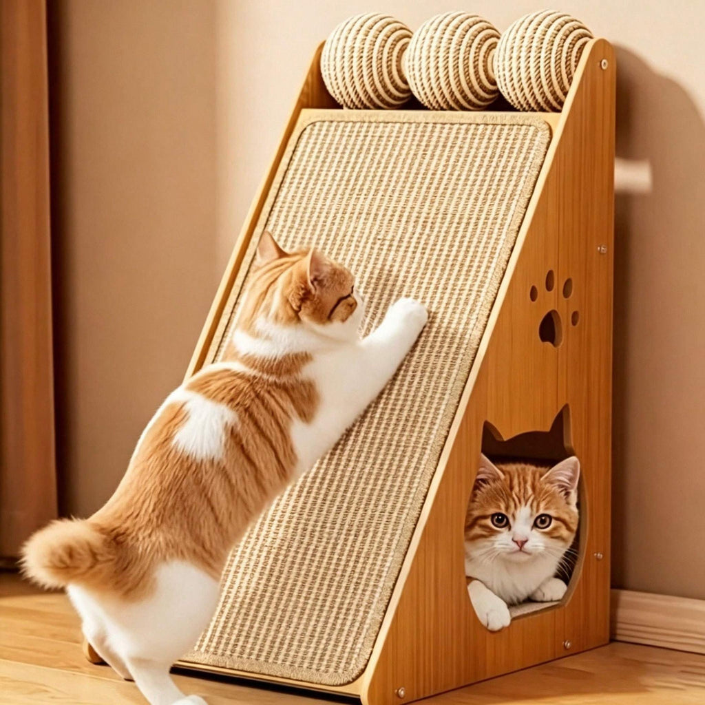 Luxury Multi-Functional Cat Scratching Post with Non-Shedding, Wear-Resistant Jute Scratching Board, Easy to Install Cat Toy, Indoor Cat Scratching Post for Kittens & Adult Cats