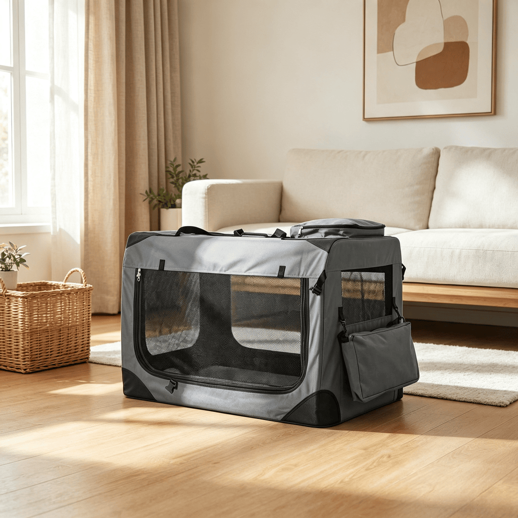 M Collapsible Soft Dog Crate  with Mesh Windows And 3 Doors Travel Crates for Small Medium Large Dogs Pet Carrier